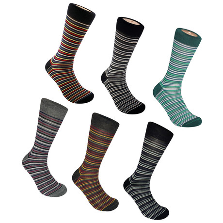 Thin Stripe Socks // Set of 6 (M)