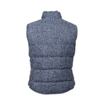 Kygo Reversible Alpaca Puffer Vest // Blue + Gray (M)