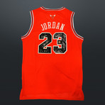 Chicago Bulls // Michael Jordan + Team Signed Chicago Bulls Red Jersey // Museum Frame (Signed Jersey Only)