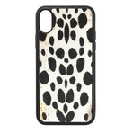 White Cheetah Pony Hair // Leather Case // iPhone XS