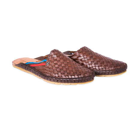 Daily Style Leather Sandals // Brown + Blue + Red (UK: 7)