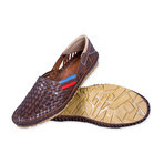 Holas Leather Sandals // Brown + Blue + Red (UK: 6)