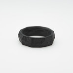 Pure Carbon Fiber Ring // Rough Cut (Size 6)