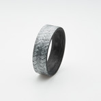 Pure Carbon Fiber Ring // Diagonal Pattern // Two Tone Texalium (Size 6)