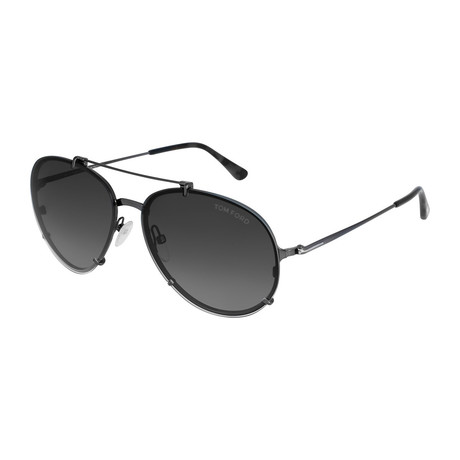 Men's Dickon Sunglasses // Shiny Black + Gray Gradient