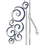 Stefan Hafner Zingara 18k White Gold Diamond + Sapphire Necklace