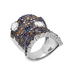 Stefan Hafner Pegaso 18k White Gold Diamond + Sapphire Ring // Ring Size: 7.25