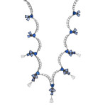 Stefan Hafner Turandot 18k White Gold Diamond + Sapphire Necklace