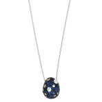 Stefan Hafner Edera 18k White Gold Diamond + Sapphire Necklace // Necklace Length: 15"