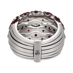Stefan Hafner Cigni 18k White Gold Diamond + Ruby Ring // Ring Size: 7