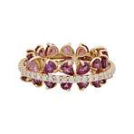 Stefan Hafner Acqua 18k Pink Gold Diamond Tourmaline + Sapphire Ring // Ring Size: 7.25