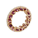 Stefan Hafner Acqua 18k Pink Gold Diamond Tourmaline + Sapphire Ring // Ring Size: 7.25