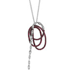Stefan Hafner Angelica 18k White Gold Diamond + Ruby Necklace