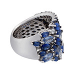 Stefan Hafner Acqua Preziosa 18k White Gold Diamond + Sapphire Ring // Ring Size: 6.25