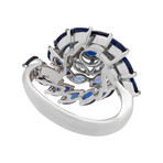 Stefan Hafner Spiral 18k White Gold Diamond + Sapphire Ring // Ring Size: 7