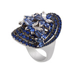 Stefan Hafner Angelica 18k White Gold Diamond + Sapphire Ring // Ring Size: 6.75