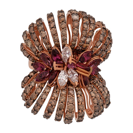 Stefan Hafner Angelica 18k Rose Gold Diamond + Topaz Ring // Ring Size: 7.5