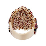 Stefan Hafner 18k Pink Gold Diamond + Sapphire + Ruby Ring // Ring Size: 6.5