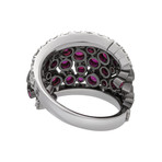 Stefan Hafner Lace Couture 18k White Gold Diamond + Ruby Ring // Ring Size: 6.25