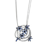 Stefan Hafner Epoca 18k White Gold Diamond + Sapphire Necklace