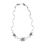 Stefan Hafner Flower 18k White Gold Diamond Necklace