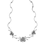 Stefan Hafner Flower 18k White Gold Diamond Necklace