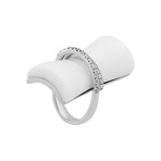 Stefan Hafner Corset 18k White Gold Diamond + Agate Ring // Ring Size: 5.75