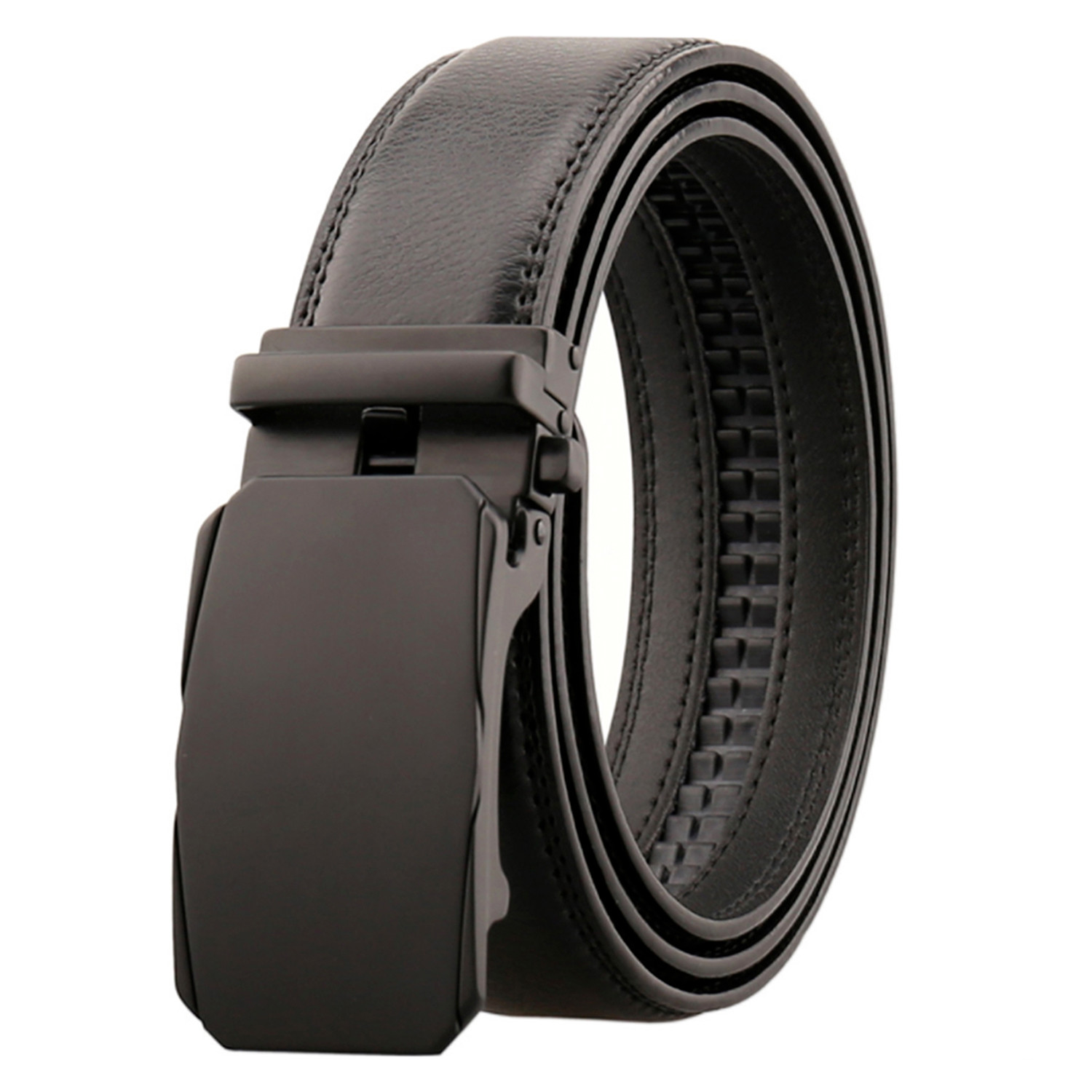 Milo Leather Belt // Black Matte Buckle - Amedeo Exclusive - Touch of ...