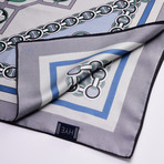 Chain Silk Twill Scarf // Gray