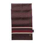 Flower Lattice Silk Twill Scarf // Burgundy
