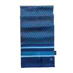 Flower Lattice Silk Twill Scarf // Blue