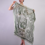 Scholar's Essence in Chosun Dynasty Wool + Silk Blend Scarf // Green