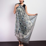 Chain Wool + Silk Blend Scarf // Gray 