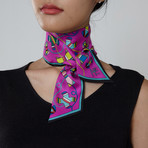 Thread + Bobbin Silk Twilly Scarf // Pink