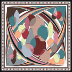 White Porcelain Silk Twill Scarf // Gray