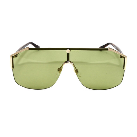 Unisex GG0291S Sunglasses // Gold Avana + Green