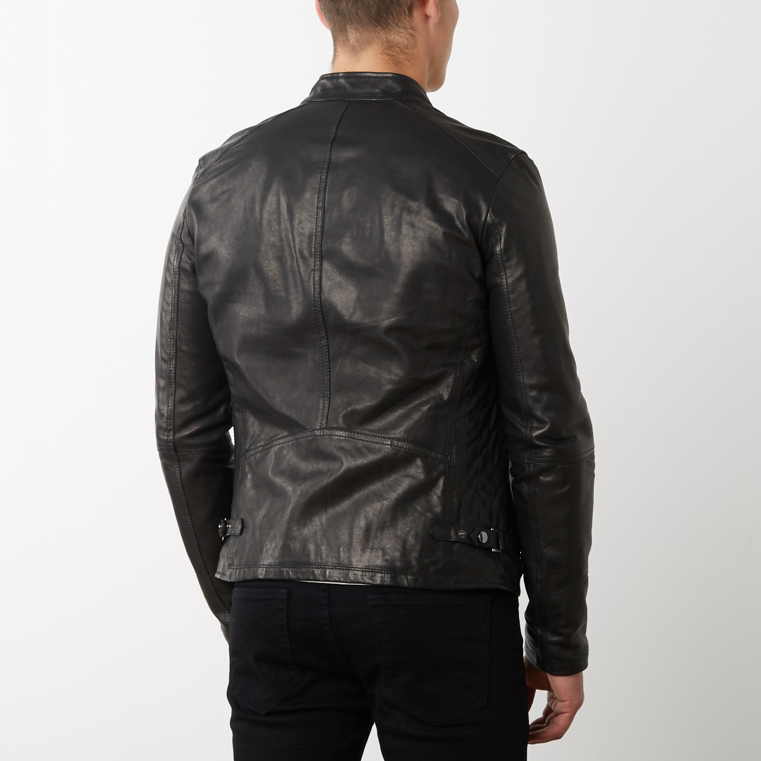 Daniel Lamb Leather Biker Jacket // Black (Euro: 50) - AD Milano ...