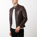 Lamb Leather Biker Jacket // Dark Brown (Euro: 54)