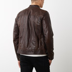 Lamb Leather Biker Jacket // Dark Brown (Euro: 48)