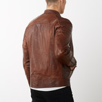 U411 Vintage Lamb Leather Quilted Jacket // Tan (Euro: 58)