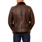 Peter Shearling Leather Jacket // Dark Brown (US: 44)