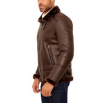 Peter Shearling Leather Jacket // Dark Brown (Euro: 52)