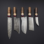 Japanese Style Knives // Natural Rosewood // Set of 5