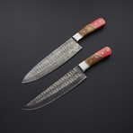 Pro Chef's Knives // Red Wood + Natural Rosewood // Set Of 2