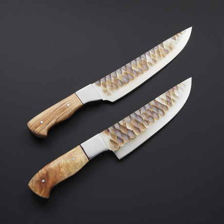 Outdoor Chef's Knives // Olivewood // Set of 2
