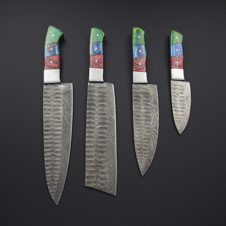 Pro Chef's Knives // Multi-wood // Set of 4