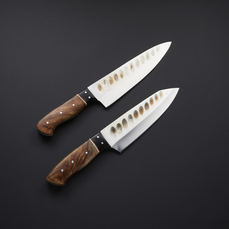 Pro Chef's Knives // Rosewood + Buffalo Horn // Set of 2