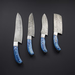 Pro Chef's Knives // Blue Wood Sheet // Set of 4