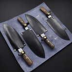 Pro Chef's Knives // Burl Grain Rosewood // Set of 4 