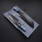 Pro Chef's Knives // Textured Wood + Buffalo Horn // Set of 2